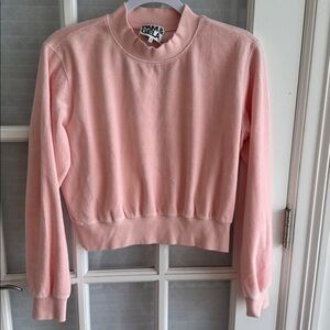 Pam & Gela Blush Pink Velvet Pullover Size Small